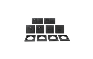 Schalter und Steckdosen Set McPower Flair Multimedia 18-teilig, anthrazit