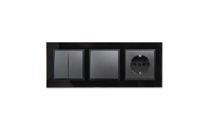 Schalter und Steckdosen Set McPower Flair Tür 3-fach-Style Glasrahmen