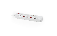 Steckdosenleiste McPower, 5-fach mit Einzelschaltung + 2x USB, 1,5m Zuleitung