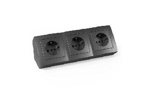 Steckdosenblock McPower ''Flair'' 250V~/16A, Aufbau, Anthrazit, 3-fach Steckdose