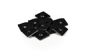 Kabelsockel McPower für Kabelbinder 20x20mm, schwarz, selbstklebend, 10er-Pack