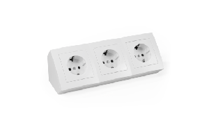 Steckdosenblock McPower ''Flair'' 250V~/16A, Aufbau, weiß, 3-fach Schutzkontakt