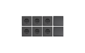 Schalter und Steckdosen Set McPower Shallow Einsteiger 16-teilig, Steckanschluss, anthrazit