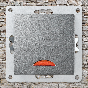 Schalter McPower Flair, 250V~/10A, UP, anthrazit mit Orientierungsleuchte