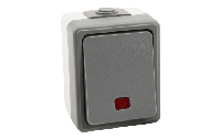Feuchtraum Kontroll-Schalter McPower ''Secure'', 250V~/10A, IP44, AP, grau
