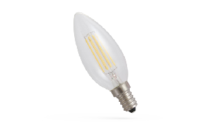 LED Filament Kerzenlampe, E14, 230V, 4W, 1800K - ultra warmweiß, klar