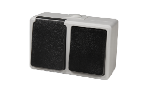 Feuchtraum Kombi-Dose McPower Taff, 250V~, Schalter+Steckdose, IP44, AP, grau