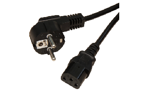 Kaltgeräte Anschlusskabel McPower, H05VV-F3G 0,75mm², 2m, 10A/250V, schwarz