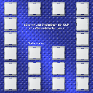 Wechselschalter McPower Cup 250V~/10A, UP, Steckanschluss, weiß, 20er-Pack