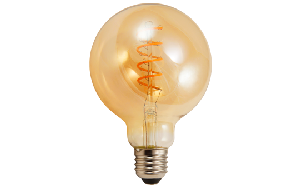 LED Filament Globelampe McShine Retro E27, 4W, 280lm, warmweiß, goldenes Glas