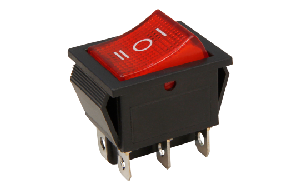 Wippenschalter McPower, 6-polig, rote Wippe, AC 250V/10A