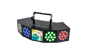 LED-Lichteffekt IBIZA ''COMBI-FX4'' DMX gesteuert, 3in1 Wash-Moon-Strobe