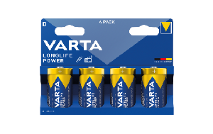 Mono-Batterie VARTA Longlife Power, Alkaline, Typ D, LR20, 1,5V, 4er-Pack