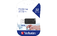 USB 2.0 Stick Verbatim, 32GB Speicher, PinStripe, Schiebemechanismus