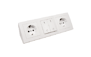 Steckdosenblock McPower Flair Aufbau, weiß, 2-fach Schutzkontakt + Schalter