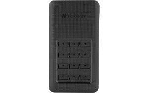 SSD 256GB Verbatim, USB 3.1, A-C, 4,57cm (1,8), schwarz,Secure Portable, Keypad
