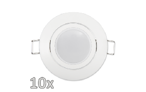 Einbauleuchten-Set McShine, 10xRahmen, 10xLED-Modul, 7W, 608lm, 230V, weiß,