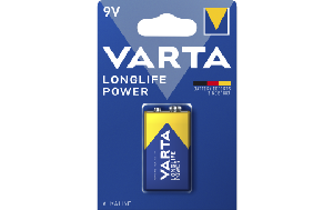 E-Blockbatterie VARTA ''Longlife Power'' 9V, Typ 6F22, 1-er Blister