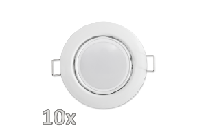 Einbauleuchten-Set McShine, 10xRahmen, 10xLED-Modul, 7W, 608lm, 230V, weiß