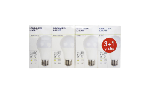 LED Glühlampe, E27, 10W, 810lm, 2700K, warmweiß, 3+1 Set