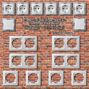 Schalter und Steckdosen Set McPower Flair Starter 16-teilig, weiß