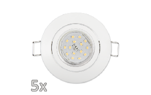 Einbauleuchten-Set McShine, 5xRahmen, 5xLED-Strahler, GU10, 5W, 500lm,schwenkbar