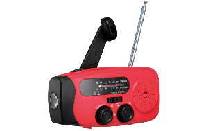 Notfall-Solarradio NFS-2005 Kurbel, Akku, USB, Taschenlampe, Powerbank