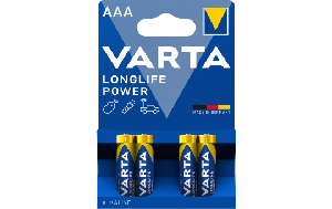 Micro-Batterie VARTA Longlife Power 1,5 V, LR03, Typ AAA, 4er-Blister