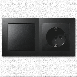 Schalter und Steckdosen Set McPower Flair Tür 2-fach, matt schwarz, 3-teilig
