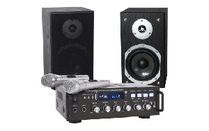Karaoke-Set LTC STAR4-MKII USB/SD, Bluetooth, inkl. zwei Mikrofone und Boxen