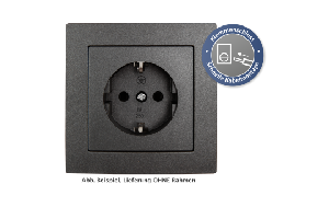 Schutzkontakt-Steckdose McPower Flair, 250V~/16A, Steckanschluss, anthrazit