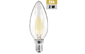 LED Filament Kerzenlampe McShine Filed, E14, 2W, 260 lm, warmweiß, klar