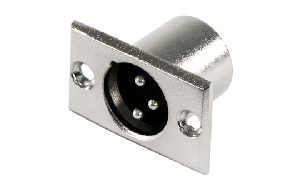 XLR-Einbaustecker, silber Metall, 3-polig