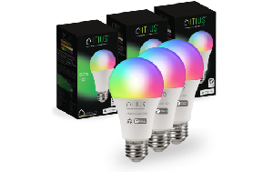LED-Glühbirne ITIUS, E27, 900lm, RGB + CCT, matter über Thread, 3er-Pack