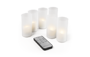 6er Set LED Kerzen McShine LC-06, inkl. Fernbedienung, Netzteil + Ladestation