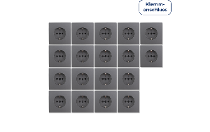 Schutzkontakt-Steckdose McPower &quot;Shallow&quot; 250V~/16A, Einsteckschutz, Steckanschluss, 18er-Pack