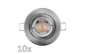 Einbauleuchten-Set McShine, 10xRahmen, 10xLED-Modul, 5W, 400lm, Aluminium