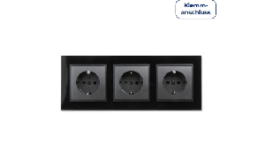 Steckdosen Set McPower Flair &#039;&#039;Beginner 3S-Style Profi&#039;&#039; anthrazit, Glasrahmen, Steckanschluss