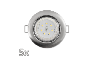 Einbauleuchten-Set McShine, 5xRahmen, 5xLED-Strahler, GU10, 3W, 300 lm