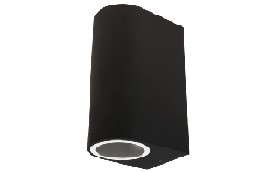 Wandleuchte McShine Oval-A schwarz, IP44, 2x GU10, Aluminium Gehäuse