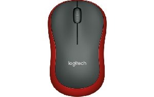 Maus Logitech M185, 1000dpi, rot-schwarz, kabellos