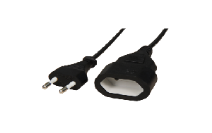 Verlängerungskabel McPower, 2m, Eurostecker auf Eurokupplung, schwarz