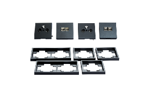 Schalter und Steckdosen Set McPower Shallow Multimedia, 18-teilig, anthrazit