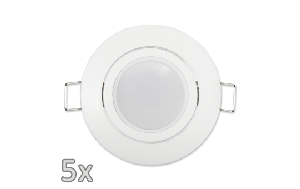 Einbauleuchten-Set McShine, 5xRahmen, 5xLED-Modul, 5W, 440lm, 230V, weiß,