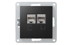 Netzwerk-Dose McPower &#039;&#039;Flair&#039;&#039; CAT6A, UP, matt schwarz, vollgeschirmt