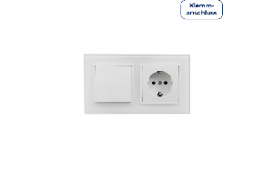 Schalter und Steckdosen Set McPower Flair &#039;&#039;Tür 2-fach-Style Profi&#039;&#039; Glasrahmen, Steckanschluss