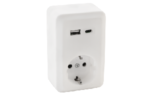 Schutzkontakt-Steckdose McPower Finery, 250V/16A, 1x USB-C mit PD20W + 1x USB-A