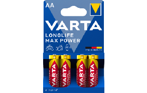 Mignon-Batterie VARTA Longlife Max Power Alkaline, Typ AA, LR06, 1,5V, 4-Pack