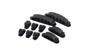 Kabelhalter-Set, ABS, 10 Stk., schwarz, selbstklebend