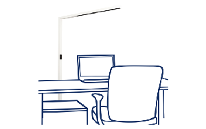LED-Schreibtisch-Stehleuchte ROLF KERN „Clever-Pro“ mit Touch Display, PIR &amp; Tageslicht-Sensor